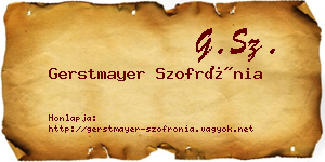 Gerstmayer Szofrónia névjegykártya